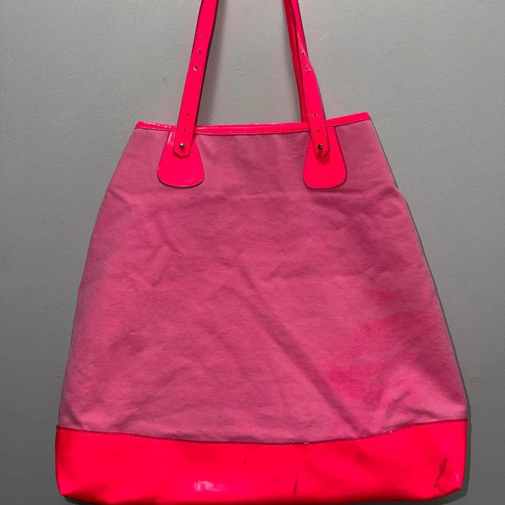 Fiorucci Y2K Pink Cherub Angel Tote Bag Canvas Patent Shopper McBling